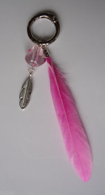Déco de sac à main canard Rose plume