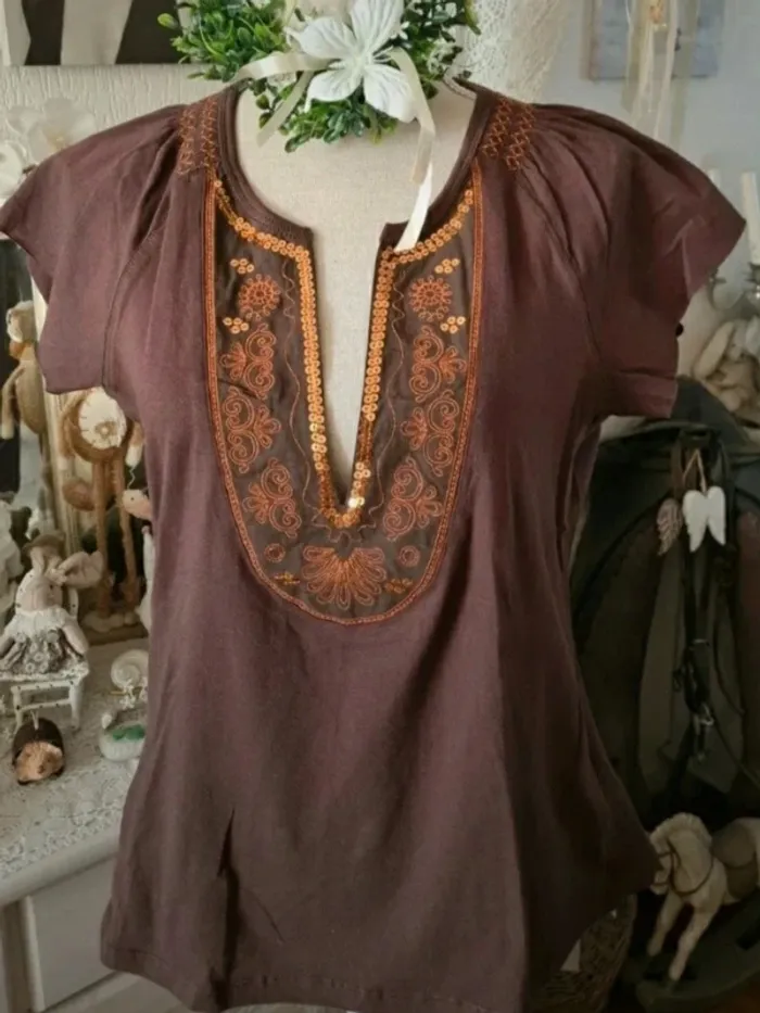 Haut marron La Redoute Taille 42/44 Neuf - photo numéro 2