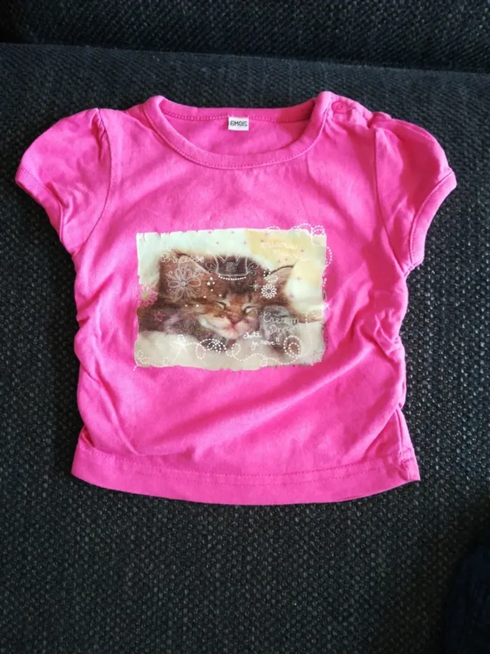 Joli ensemble été, jean et tee-shirt, bébé fille, 9mois - photo numéro 2