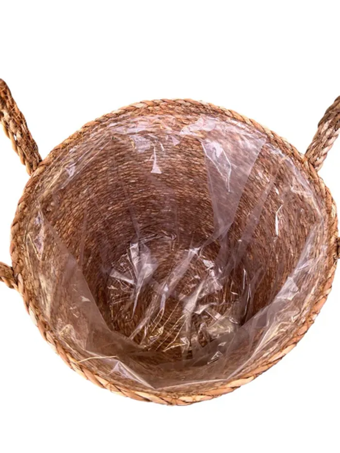 Panier à linge avec poignée 100 % jonc de mer - 30 x 30 cm Neuf - photo numéro 2