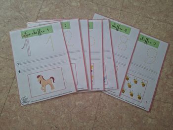fiche pour apprentissage à écrire les chiffres