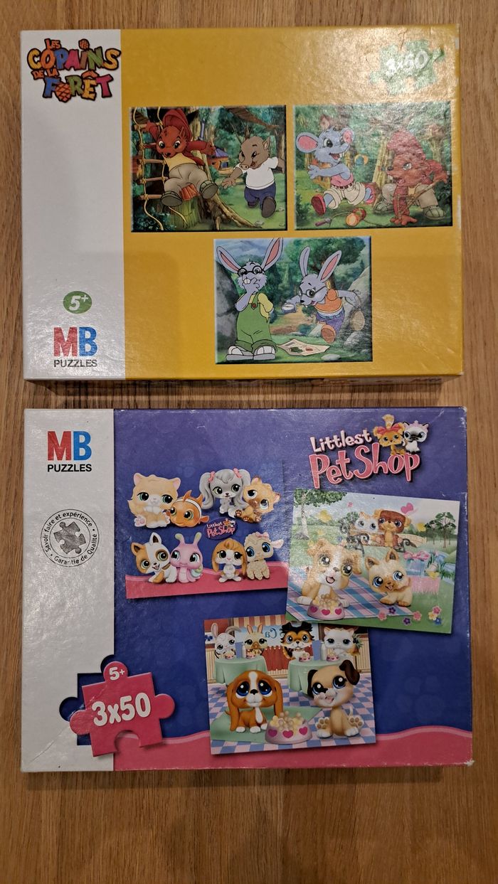 2 boites de 3 puzzles