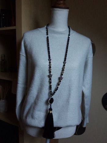 Pull gris perle pailleté