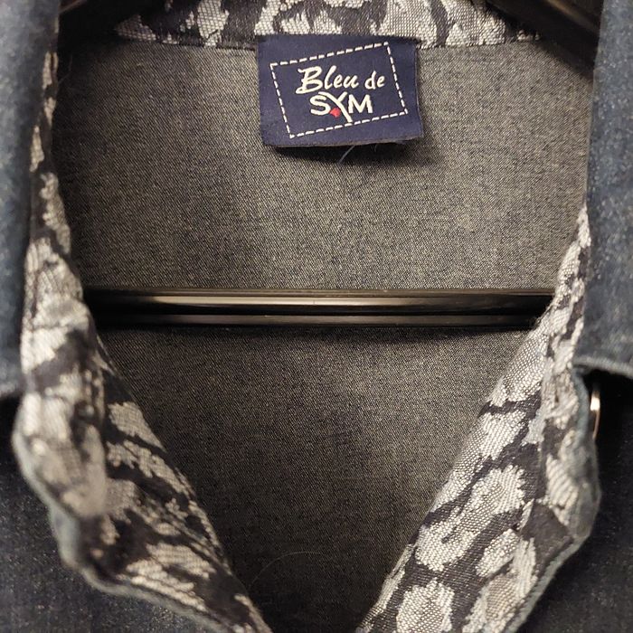 Veste en jean bleu marine Bleu de Sym - photo numéro 2