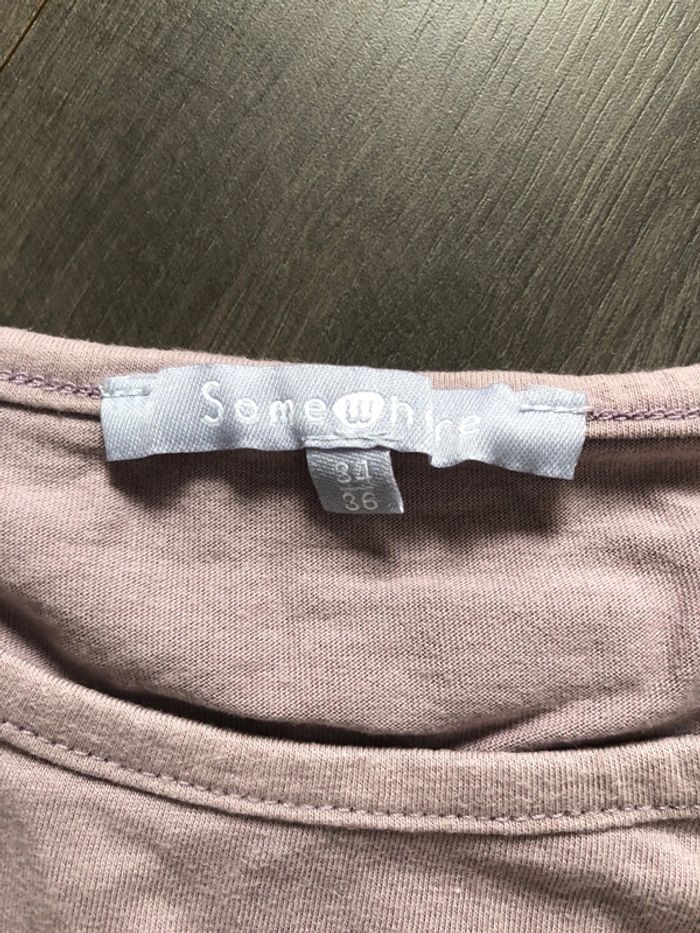 Marinière rayée Somewhere taille 34/36 lilas clair gris - photo numéro 2