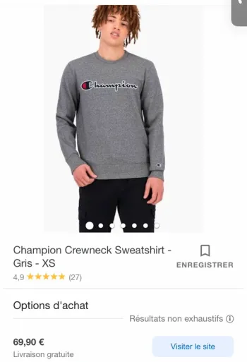Sweat champion gris foncé