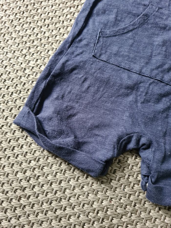 Salopette courte bleue marine "life is fun" - 12 mois - photo numéro 7