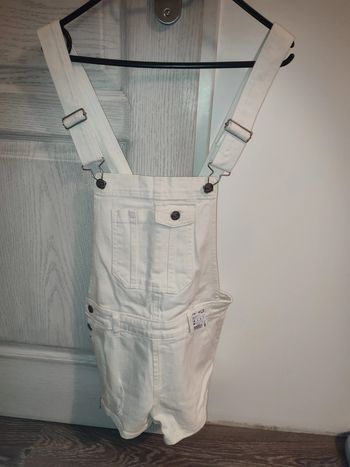 salopette short en jean blanche