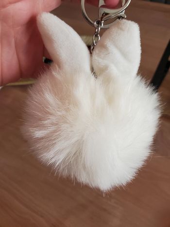 Porte clés lapin blanc