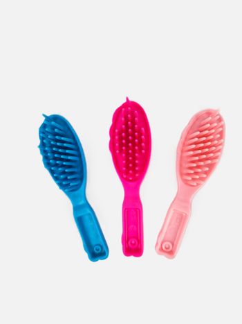 Lot de 3 Mini Brosses (Rose, Fuchsia, Bleu) Poupée Barbie Jouet Vintage