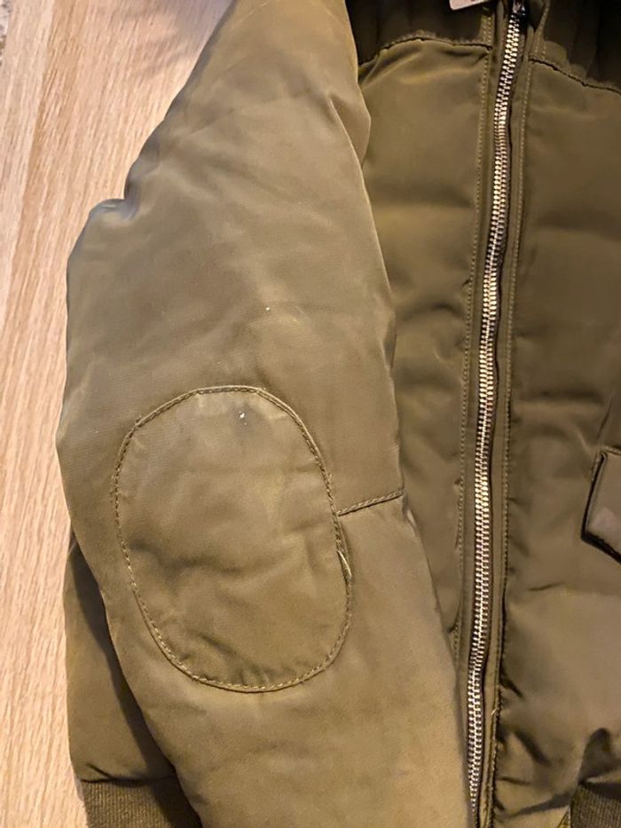 Manteau blouson fille 8 ans cyrillus kaki capuche fourrure raton laveur - photo numéro 3