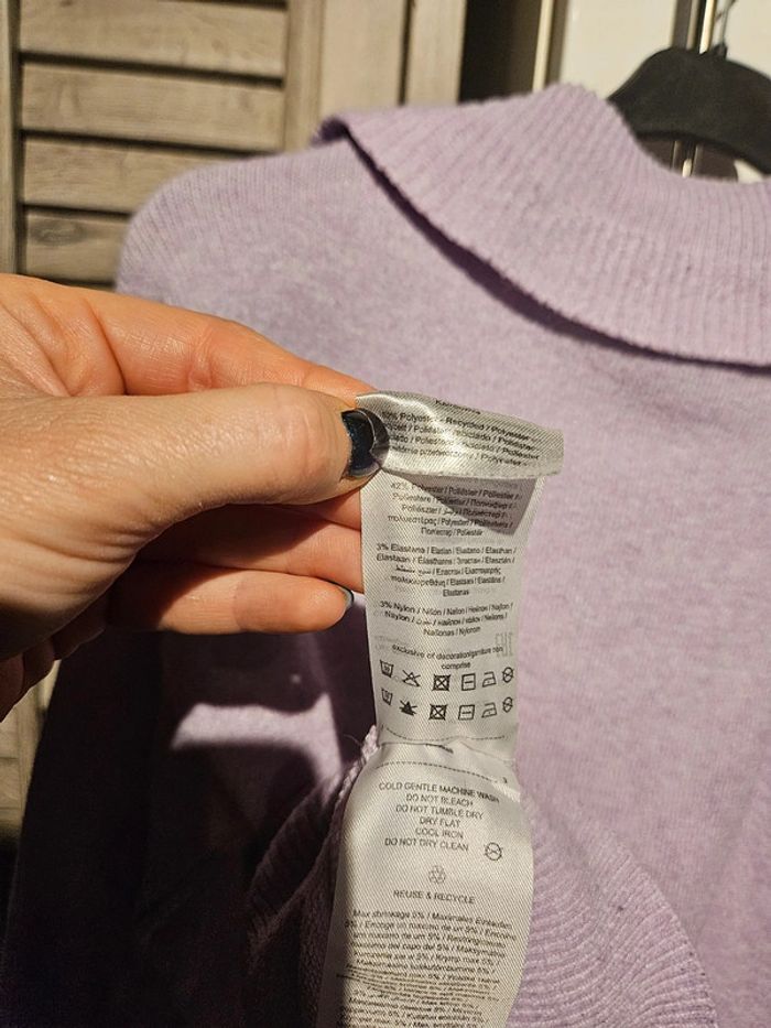 Pull chaud à col couleur Lila Vero Moda taille S - photo numéro 8