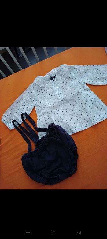 Ensemble blouse + salopette short