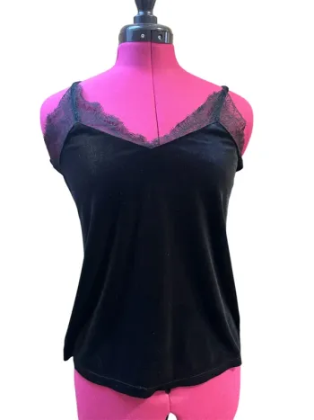 Débardeur velours dentelle etam taille M