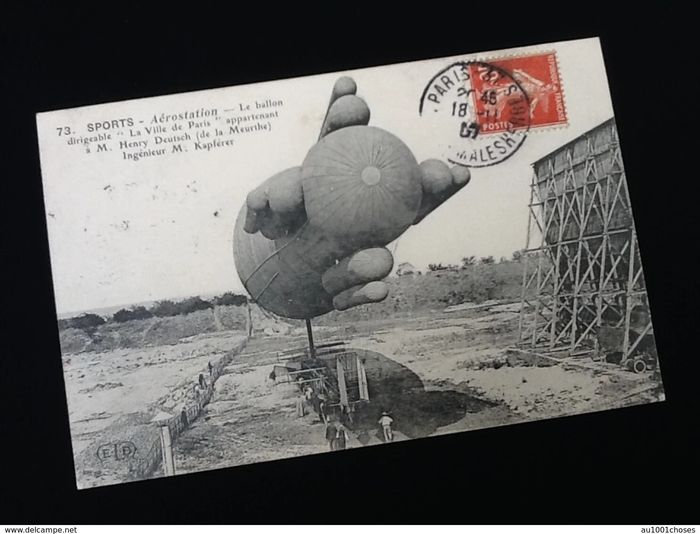 Carte postale ancienne Aérostation le ballon dirigeable " La ville de Paris " - photo numéro 4