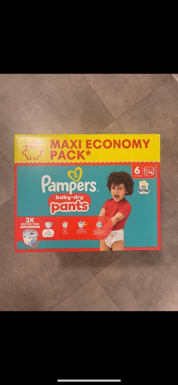74 couches Pampers baby dry pants 6 remise 30% code zen30