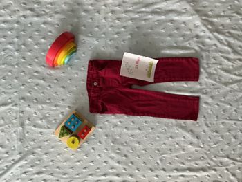 pantalon fuchsia foncé taille réglable 24 mois natalys