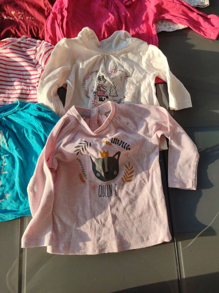 Lot t-shirt bébé fille 6 mois - photo numéro 4