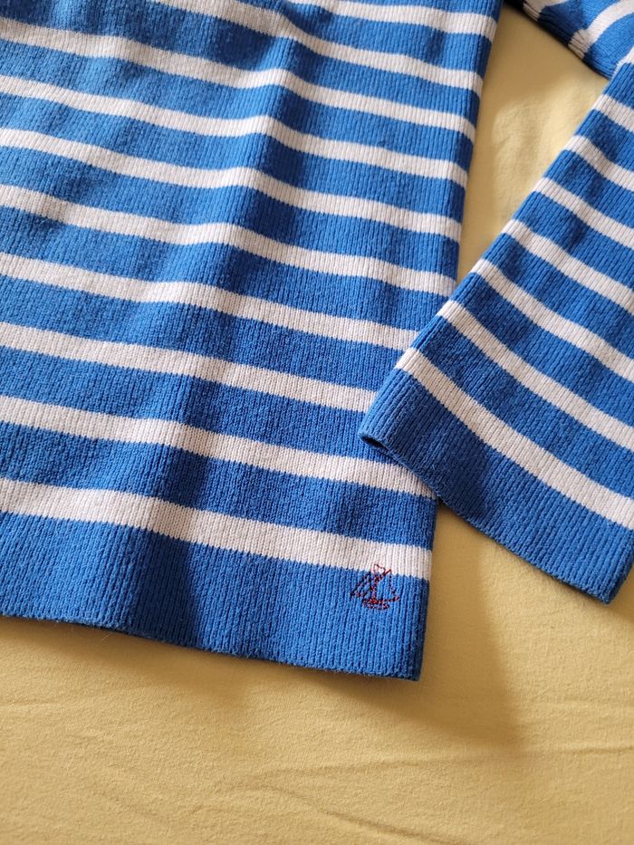 marinière petit bateau petit 12ans bleu et blanc  (10e) - photo numéro 3