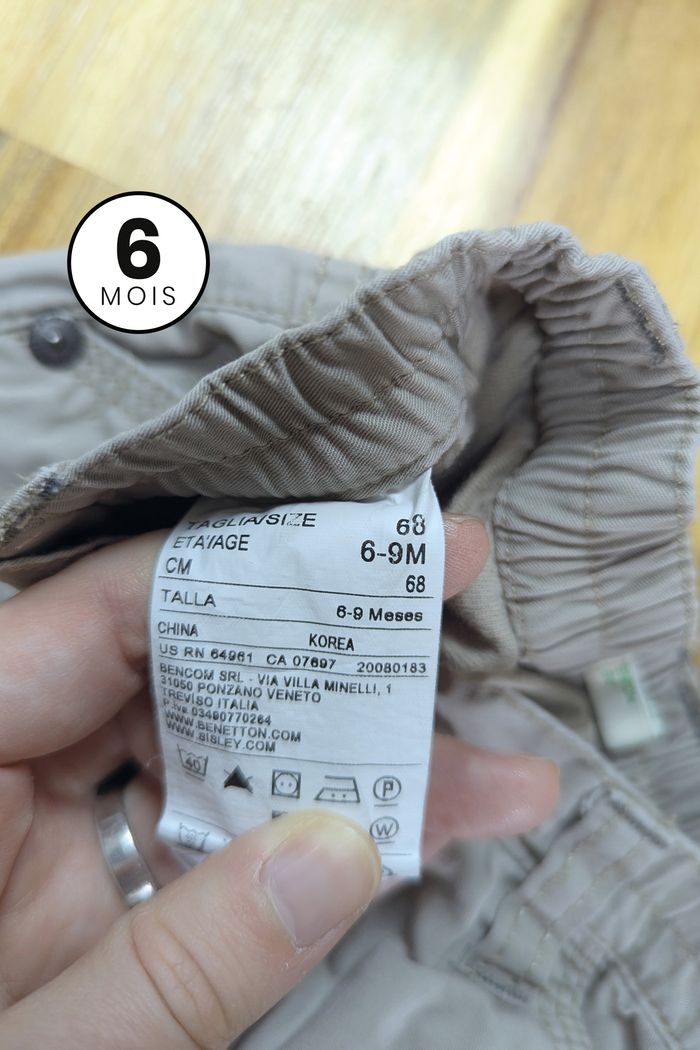 Pantalon chaud doublé - Benetton 6-9 mois - photo numéro 4