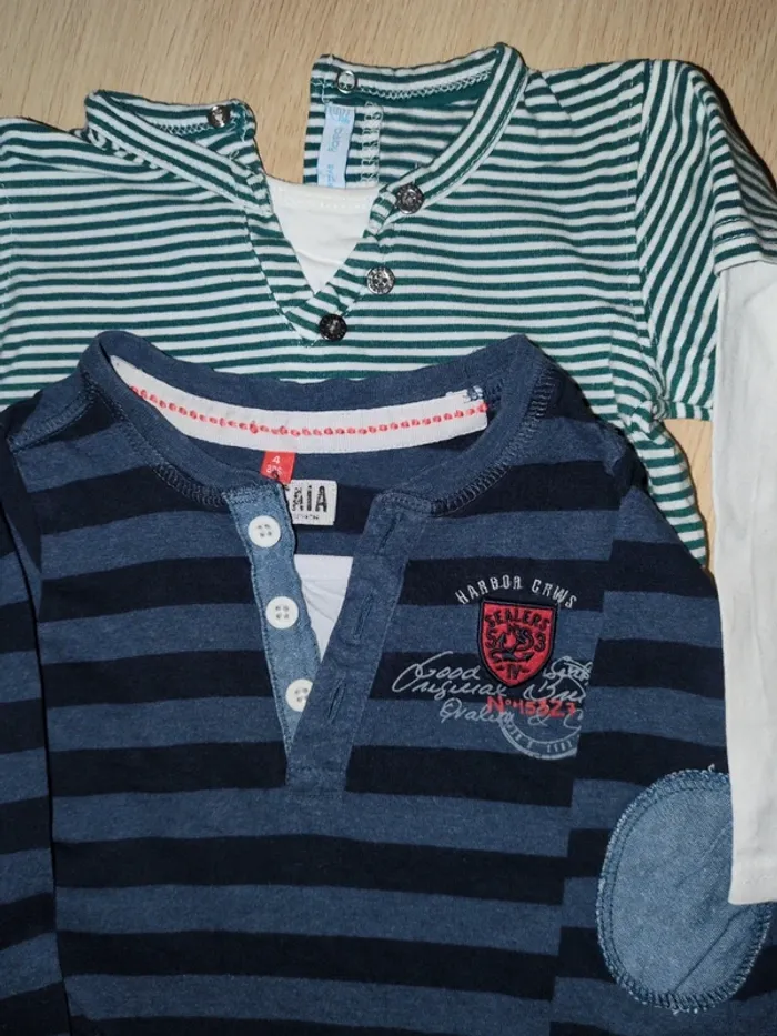 Lot de 2 t-shirts col tunisien 2 ans - photo numéro 3