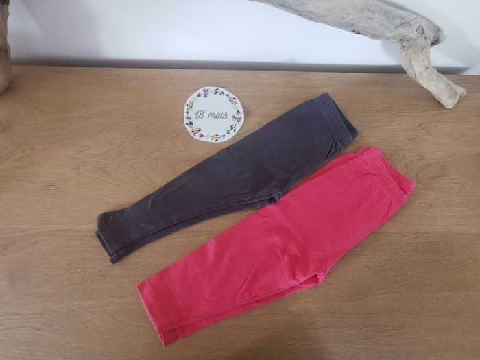 Lot de 2 leggings bébé fille 18mois tbe - photo numéro 2
