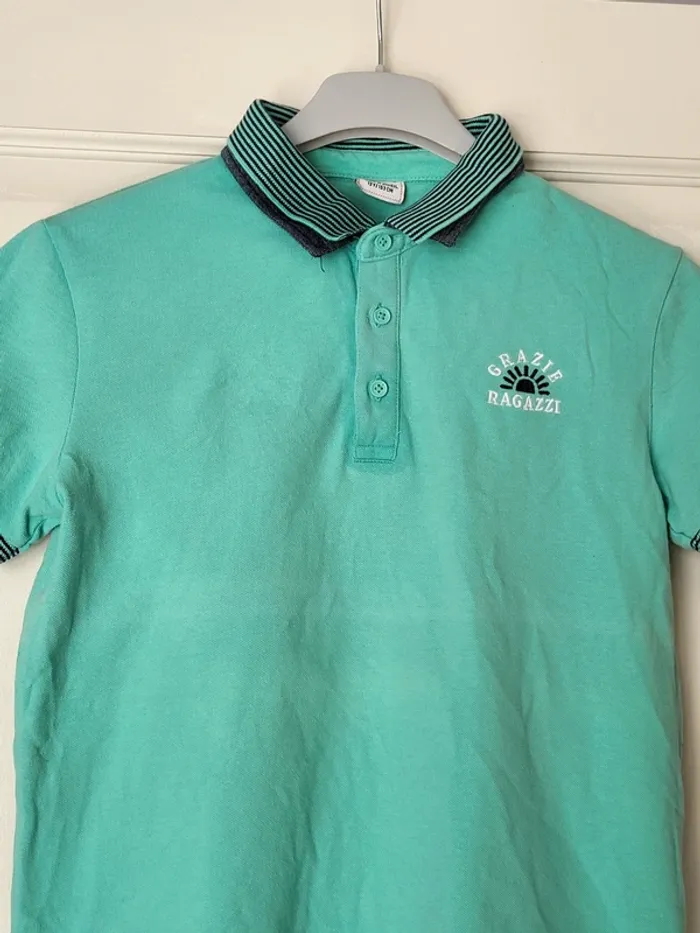 Ensemble garçon bermuda cargo bleu marine et polo turquoise - Gémo / Tape à l'œil - photo numéro 4