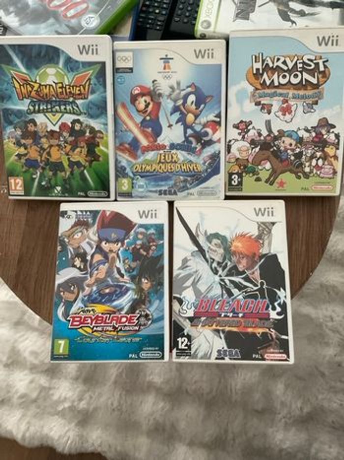 Jeux vidéo wii inazuma , Mario et sonic jeux olympiques harvestmoon beyblade bleach shattered blade