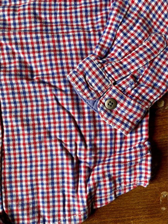 Chemise à carreaux rouges bleus blancs 6 ans DPAM - photo numéro 2