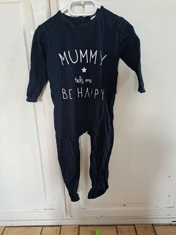 Pyjama fin et léger marine 1piece 24mois kiabi