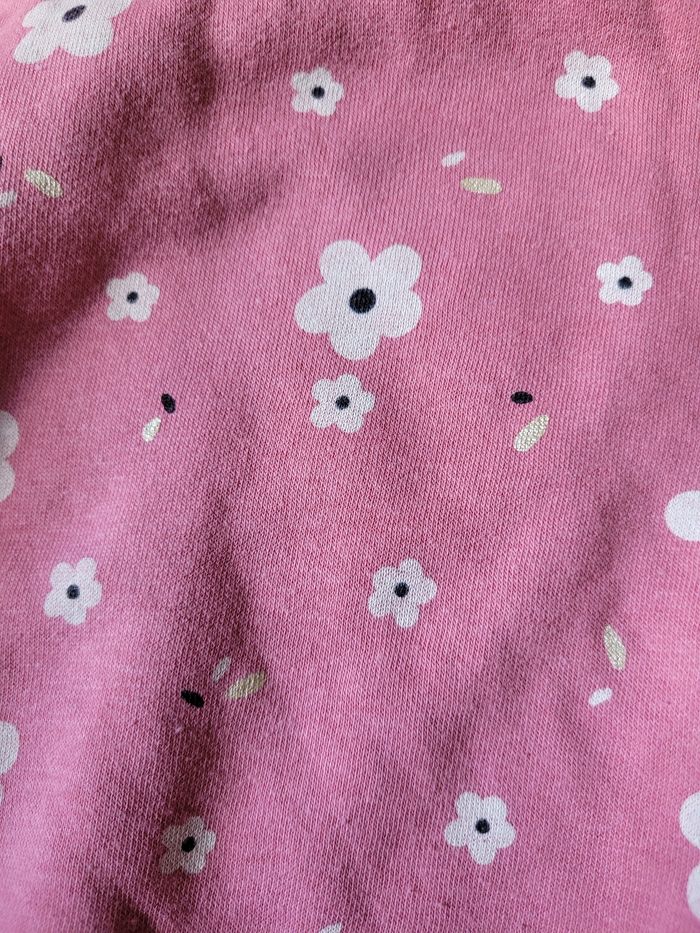 Ensemble pull molletonné fleuri et jeans taille 24 mois - photo numéro 3