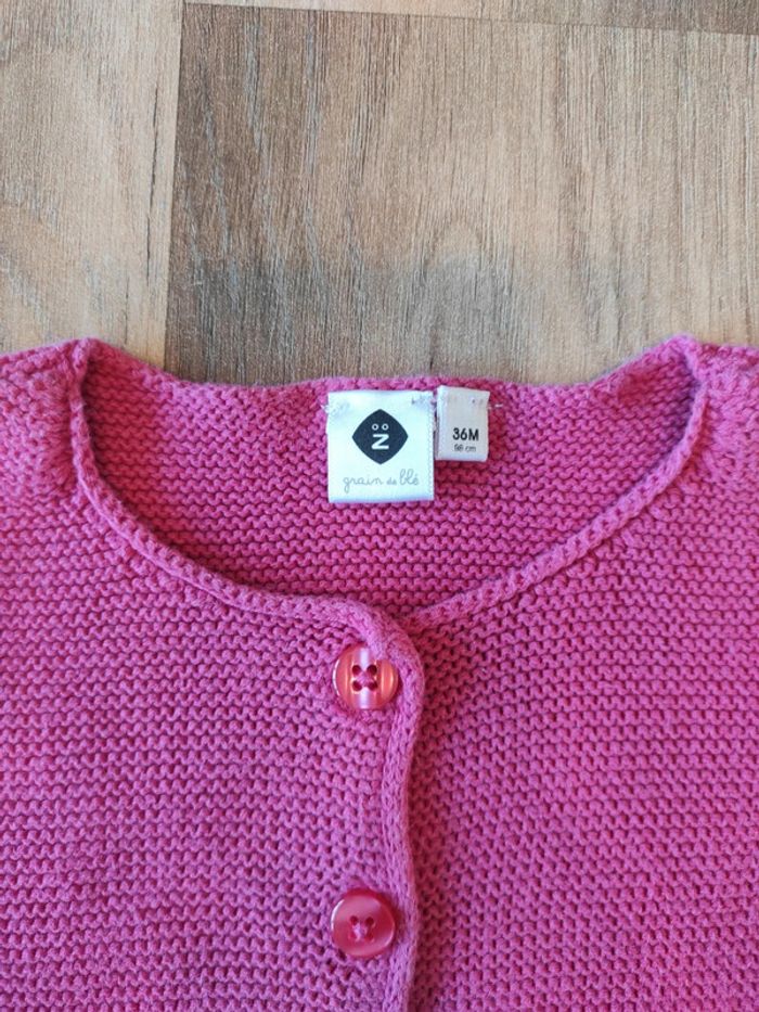 Gilet épais grain de blé 3 ans - photo numéro 5