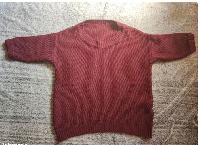 Pull à manches courtes M Bordeau Femme laine made in italie - photo numéro 3