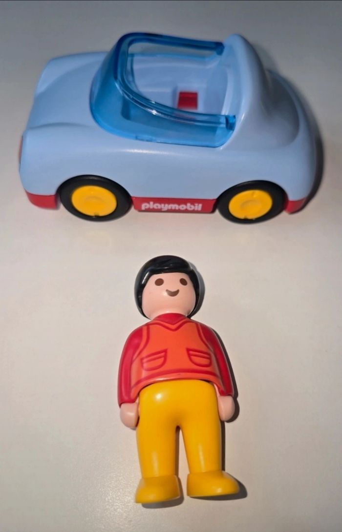 123 playmobil lot de 3 véhicules avion, cabriolet et fusée - photo numéro 5