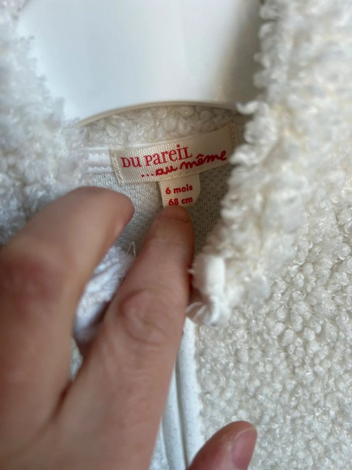 Veste polaire, mouton, dpam, 6 mois - photo numéro 3