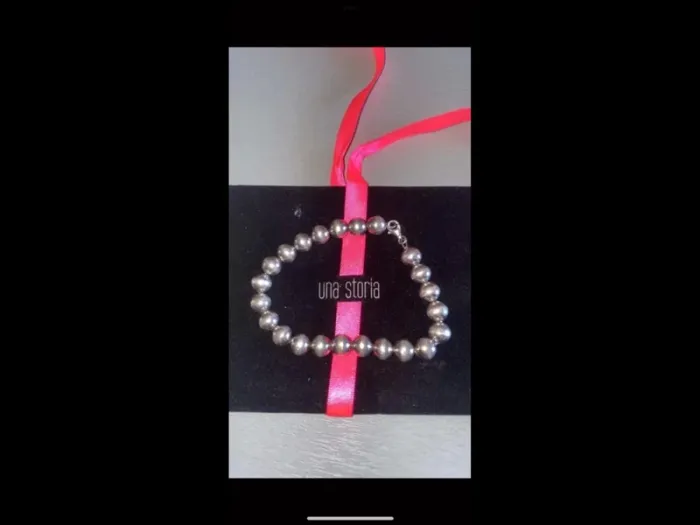 bracelet perle argent Una Storia 19,5 cm