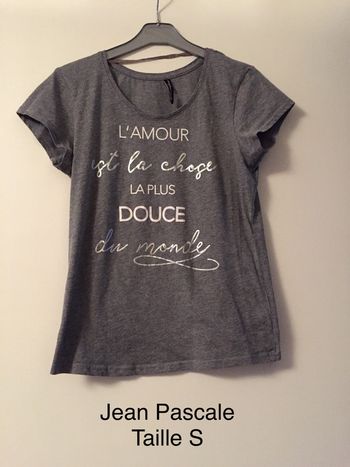 T-shirt « l’amour est la chose la plus douce » gris Jean Pascale Taille S