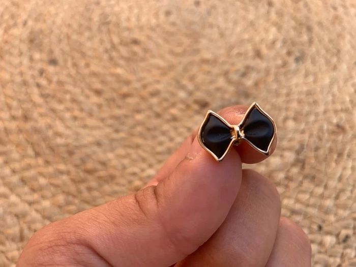 Bijoux 🎀 Boucles d’oreilles noeuds noir - photo numéro 3