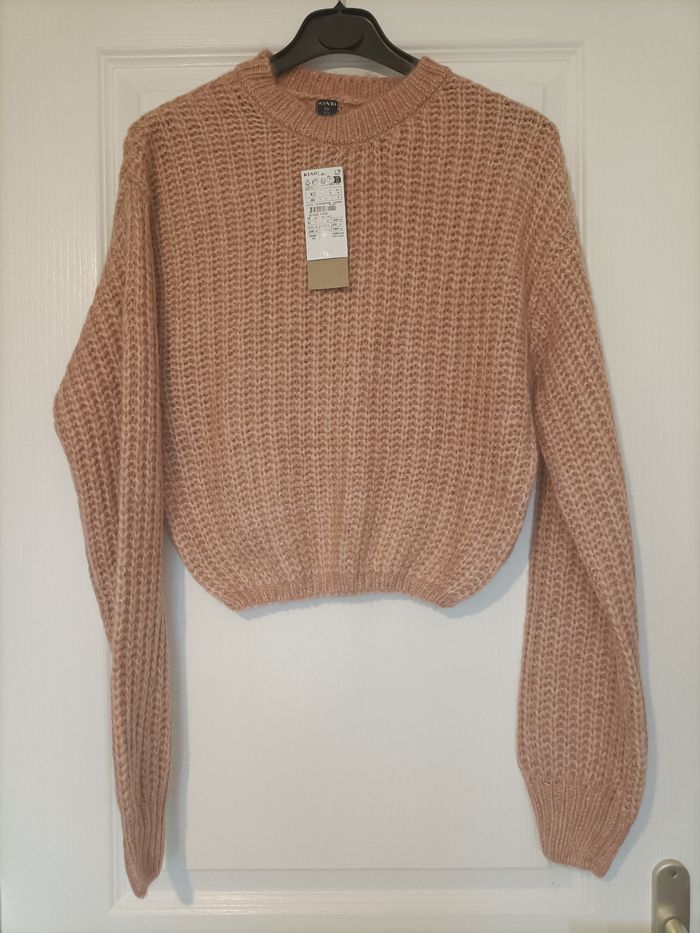 Joli pull neuf type laine rose XS kiabi - photo numéro 4