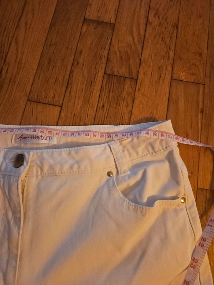 Jean / Pantalon Anne Weyburn, blanc cassé, taille non indiquée (voir mesures) - photo numéro 14