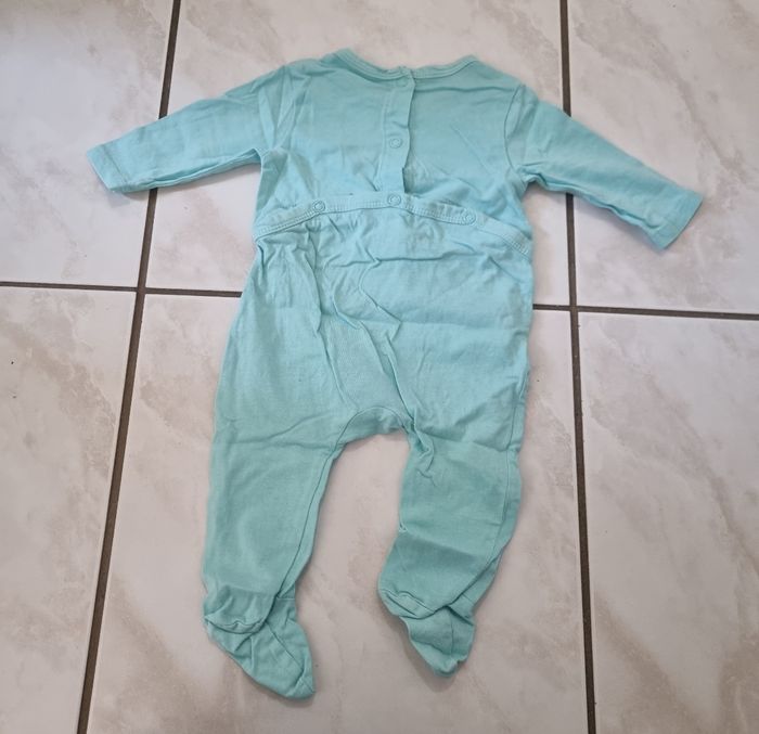 pyjama dors bien bleu turquoise tex basic 3 mois - photo numéro 3