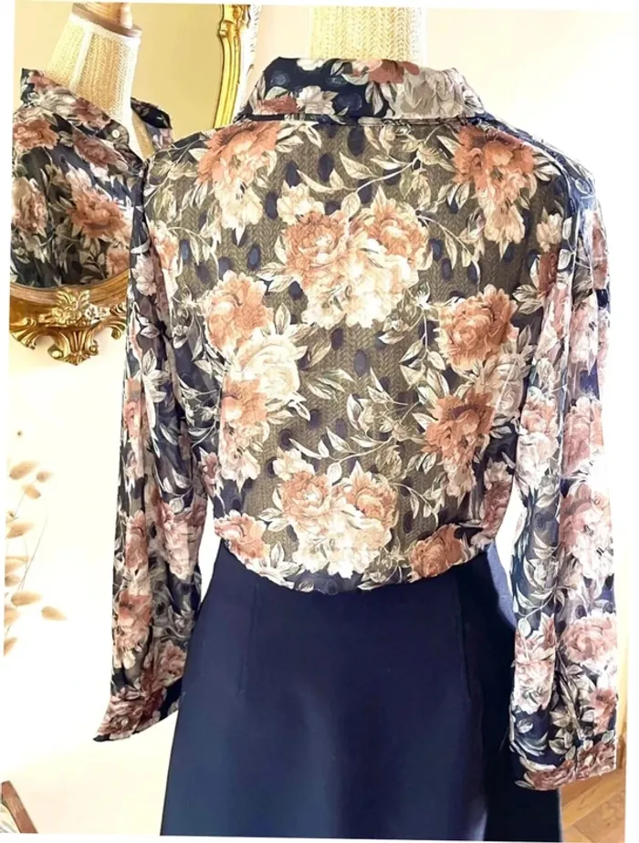 Sublime Haut manche longue Transparent Floral Sophyline taille M/L - photo numéro 9
