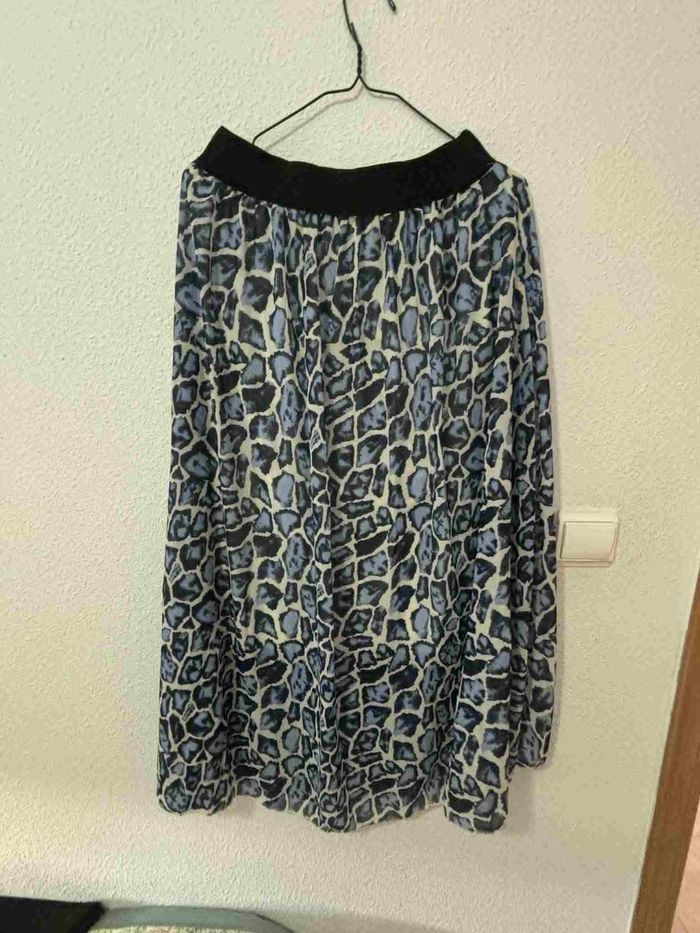 Jupe leopard bleu et noir taillle unique - photo numéro 2