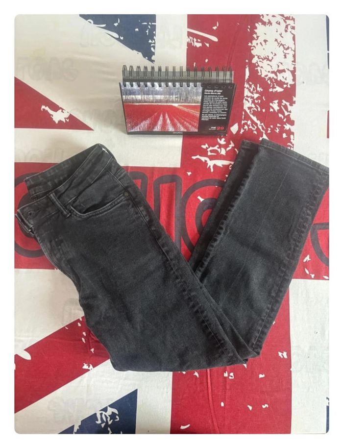 Jeans H&M taille 40 noir chiné regular fit coupe droite