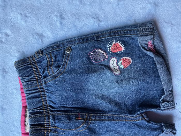 short en jean bleu taille élastique lee cooper 3 mois motifs fruits - photo numéro 5