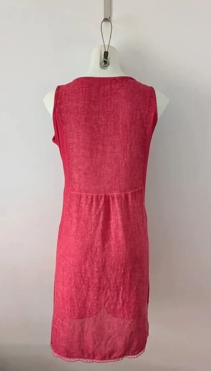 Robe d'été rouge en lin - Camaïeu - taille 42 - photo numéro 4