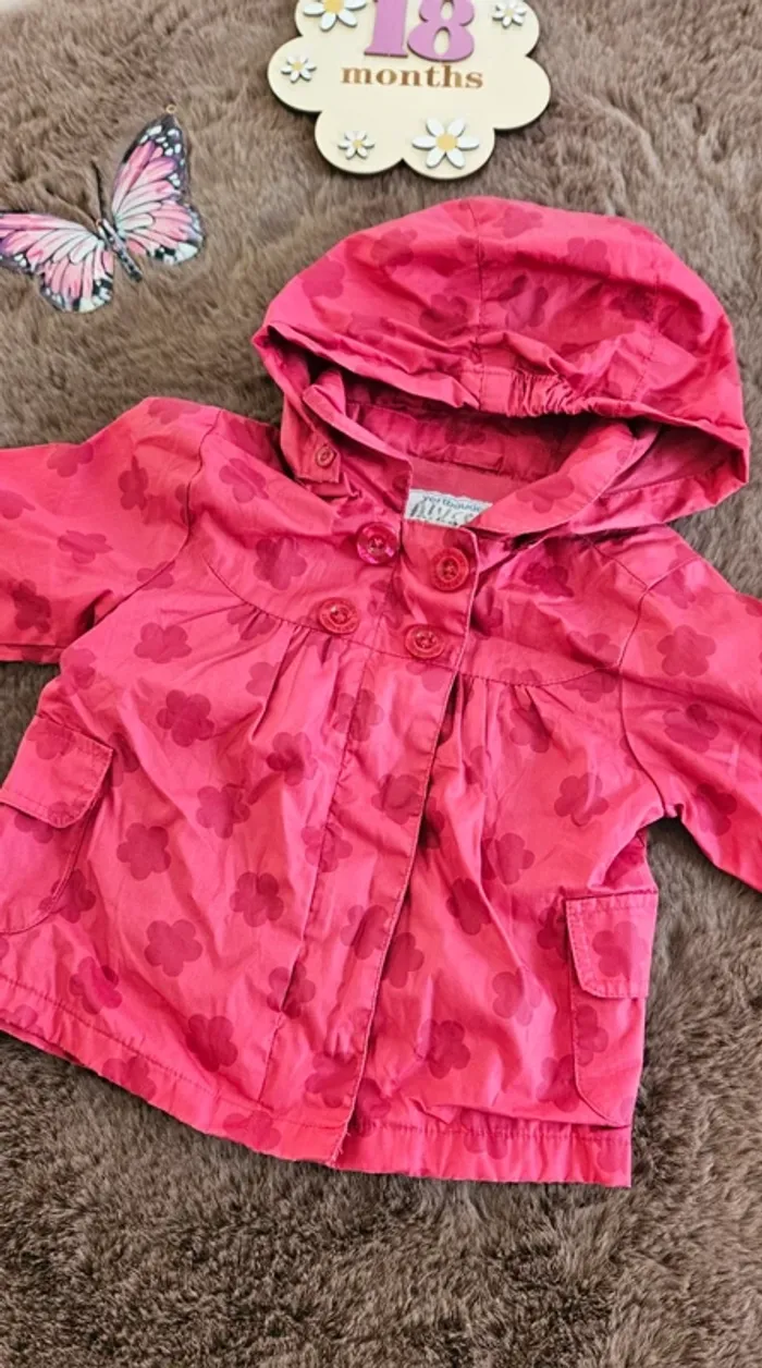 Veste imperméable 18 mois fille coeur - photo numéro 2