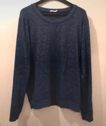 Haut pull été femme Monoprix bleu marine manches longues taille 44