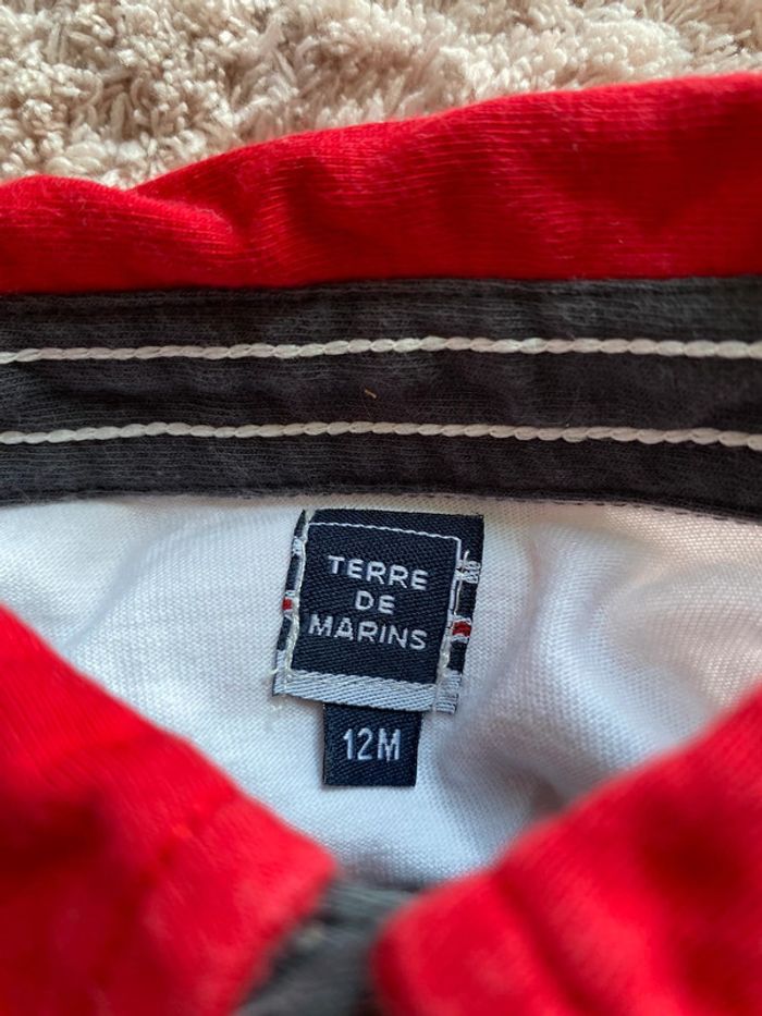 Ensemble polo manches longues et pantalon terre de marins 12 mois - photo numéro 3