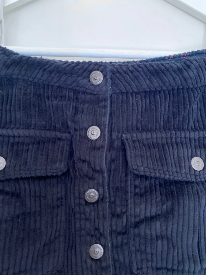 Jupe Velours côtelé bleu Marine - photo numéro 4